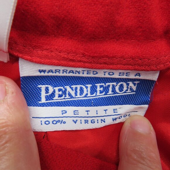 Vintage Pendleton Skirt Womens Size 14 Red Pencil Knee Length Kick Pleat - Picture 4 of 10